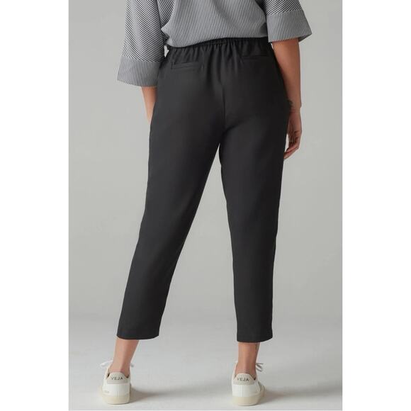 VETTA CAPSULE The Tencel Tapered Pant Black Elastic Waist & Pockets Size M - Picture 2 of 10